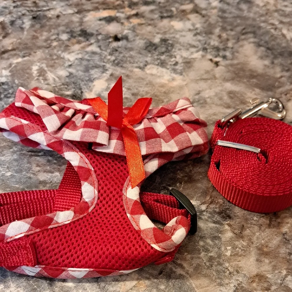 Nwt Red Dog Harness and Leash Set